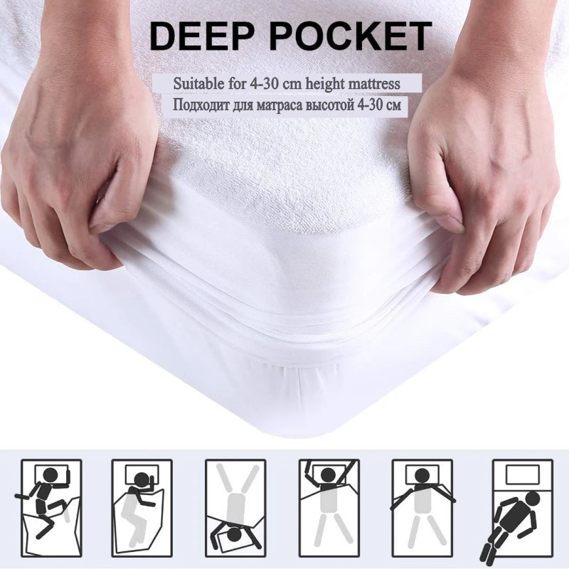 Waterproof Cotton Terry Mattress Protector, 80 x 160 cm
