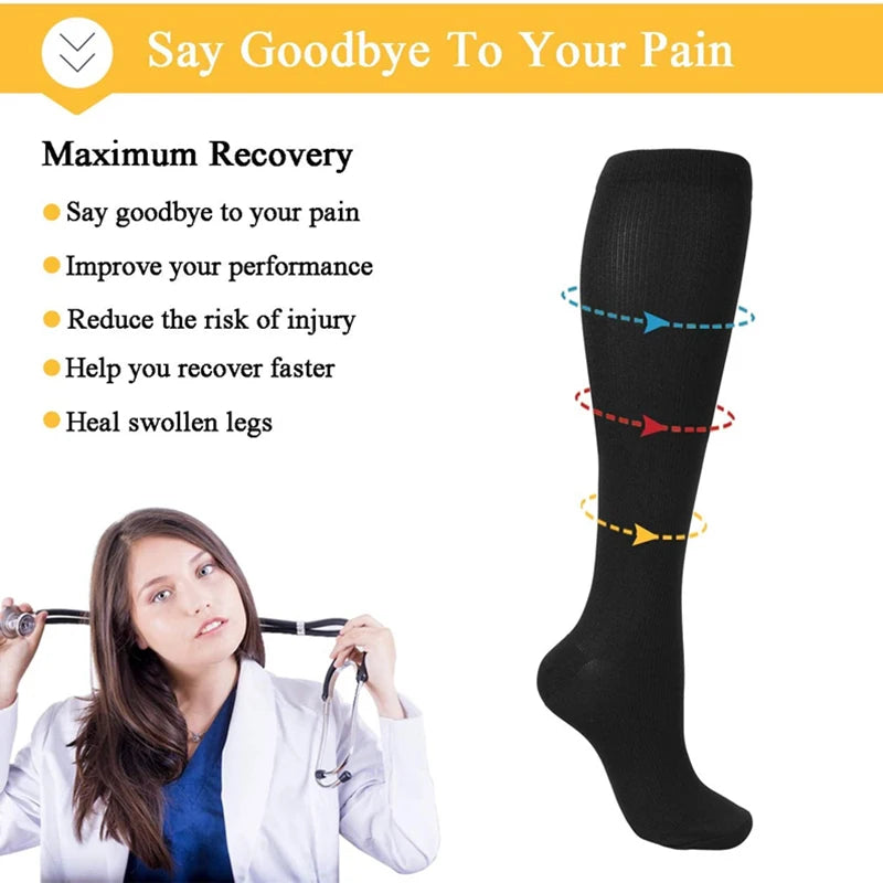 Crew-Length Compression Socks for Hiking and Running