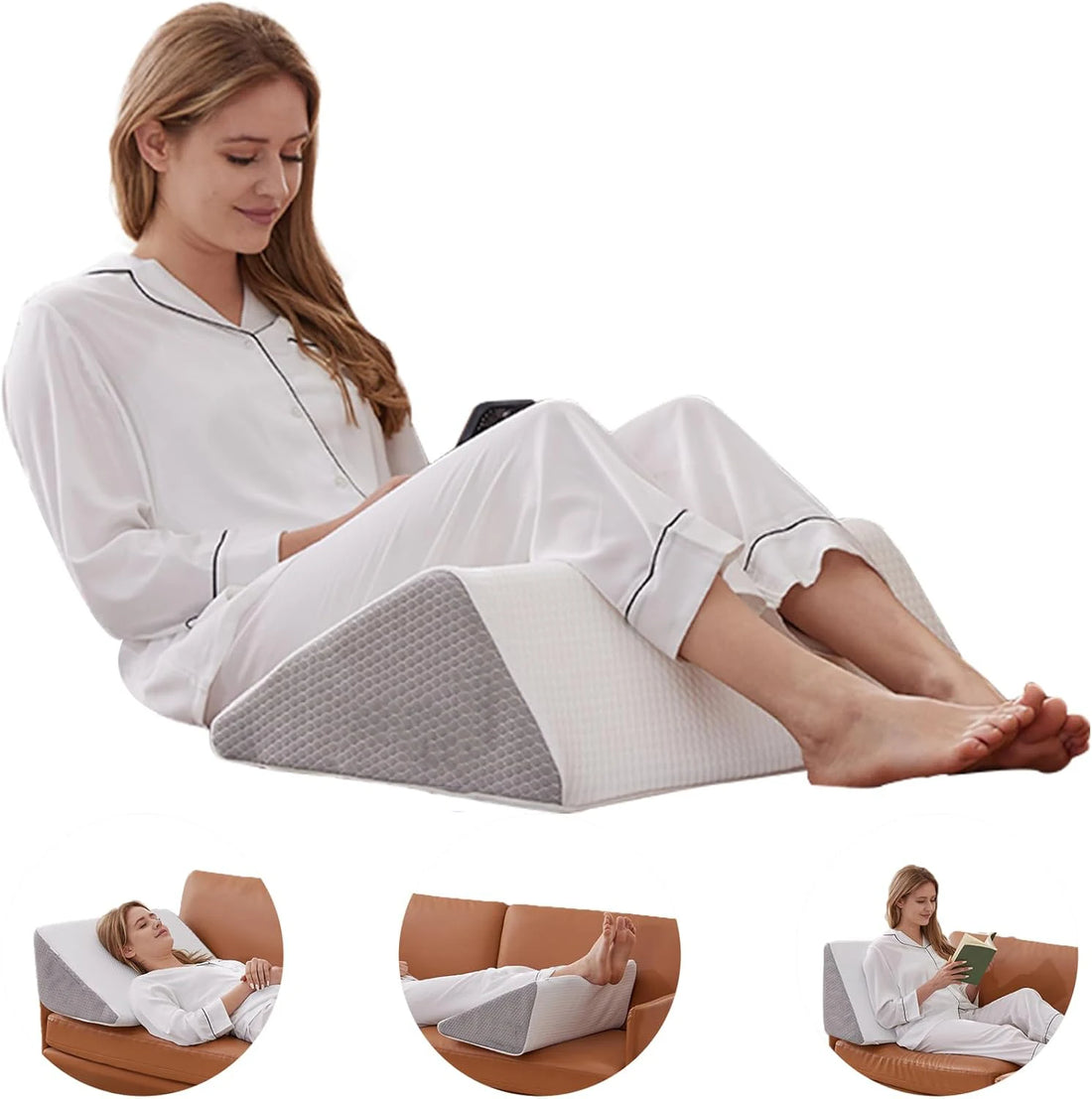 Bed Positioning Wedge Pillow for Back, Legs or Knees
