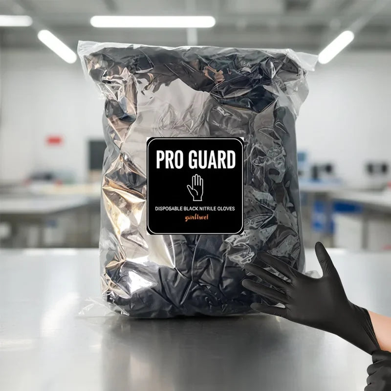 Black Powder-Free Nitrile Disposable Gloves