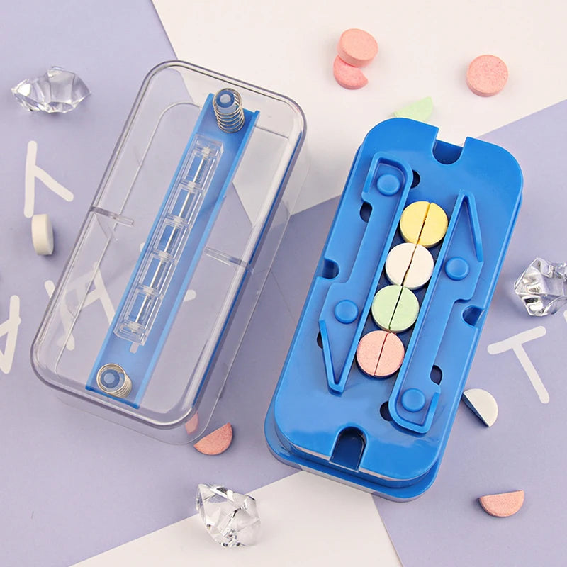 Blue Pill Cutter for Half or Quarter Tablets