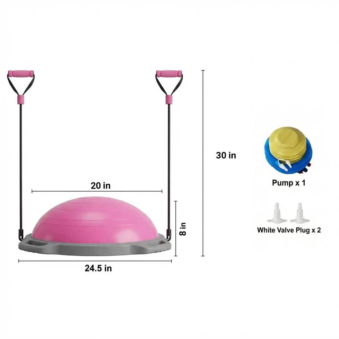 26-Inch Inflatable Half Balance Ball with Pump