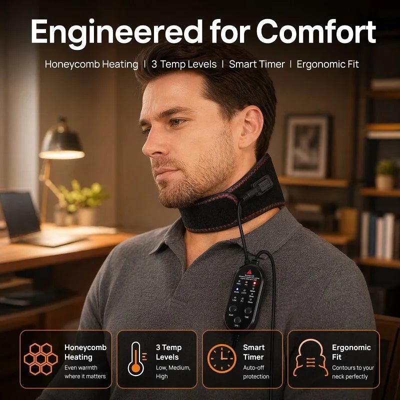 Adjustable Heating and Massage Neck Brace