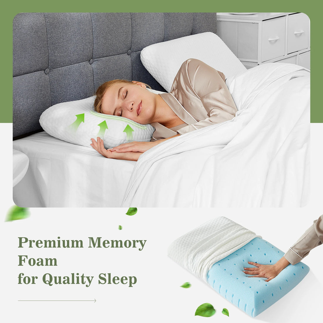 2-Piece Memory Foam Neck Pillow Set