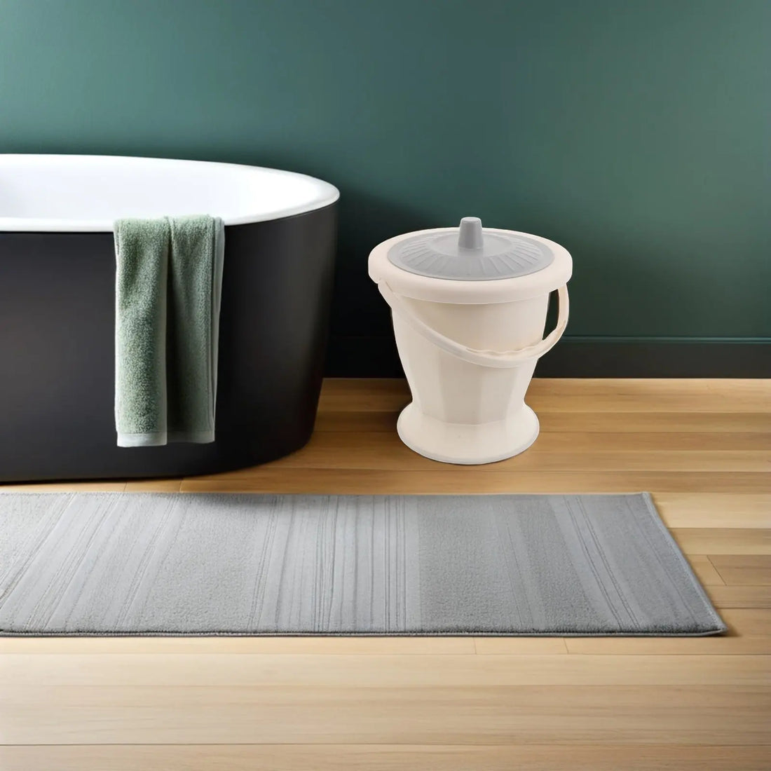 Portable Adult Toilet with Lid and Cleaning Brush
