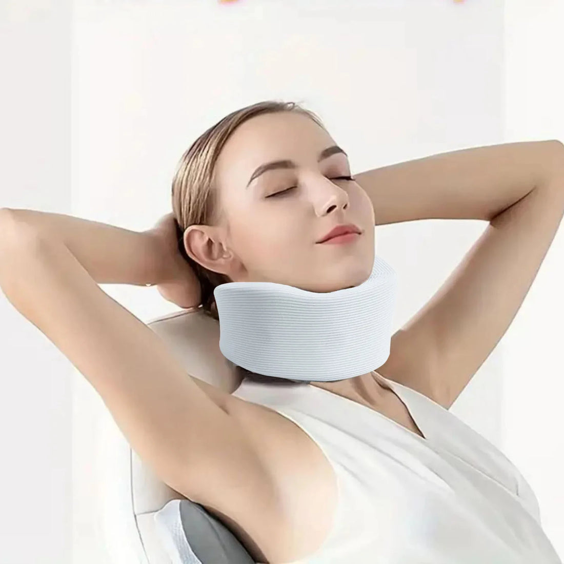 Adjustable Breathable Neck Brace for Sleep Support