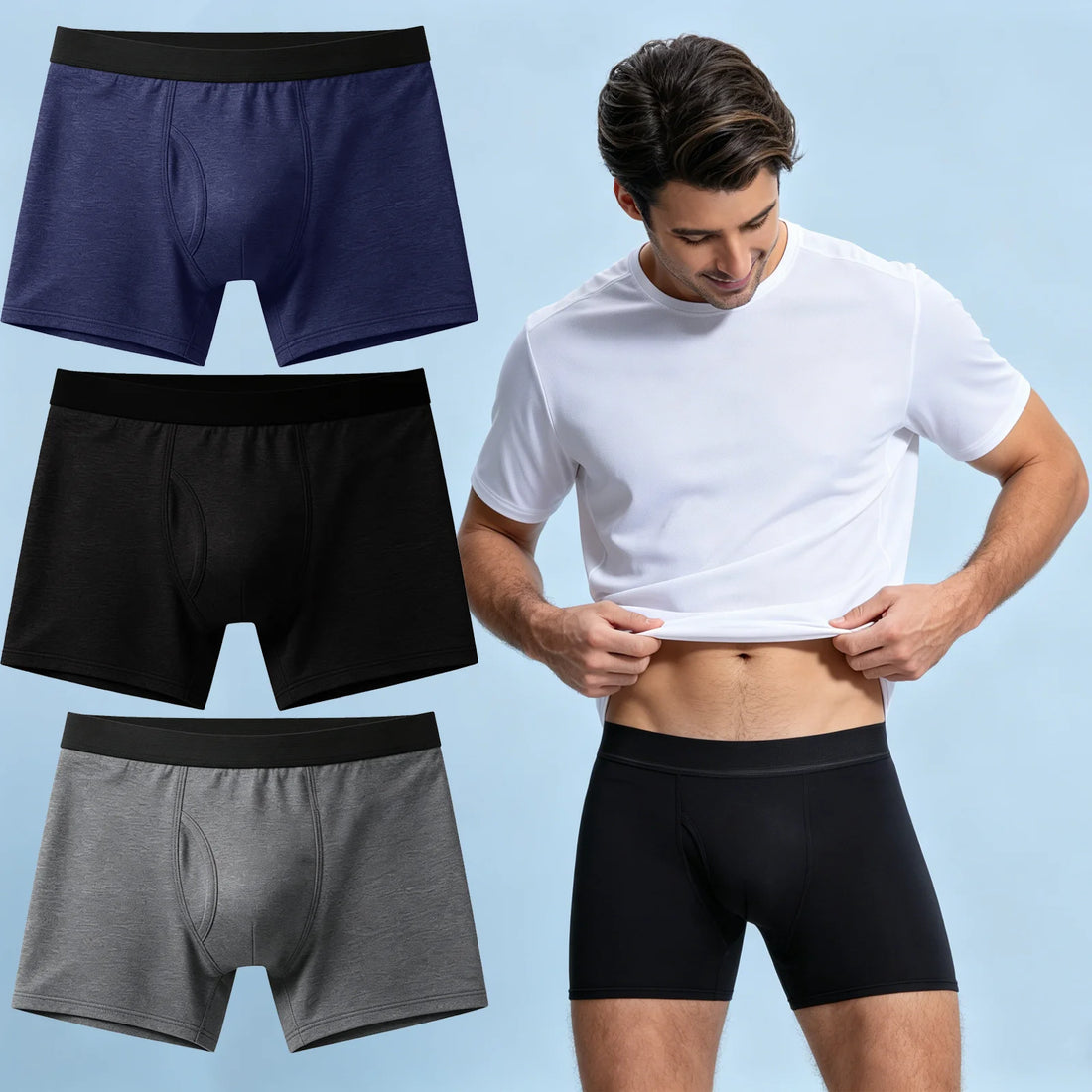 Men's Overnight Incontinence Boxer Briefs, 5-Pack
