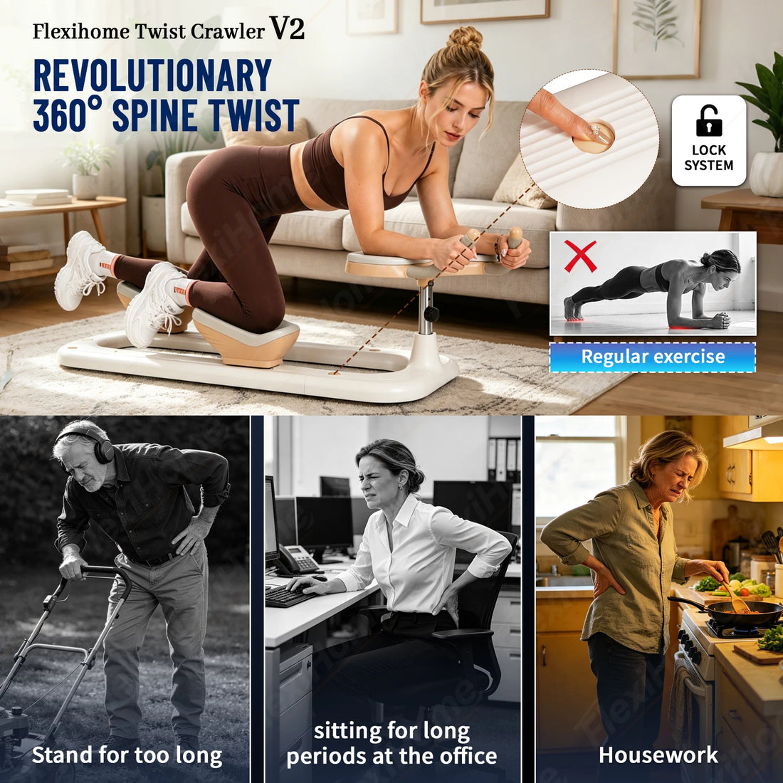 Twist Spine Stretcher for Home Back and Fitness Exercises