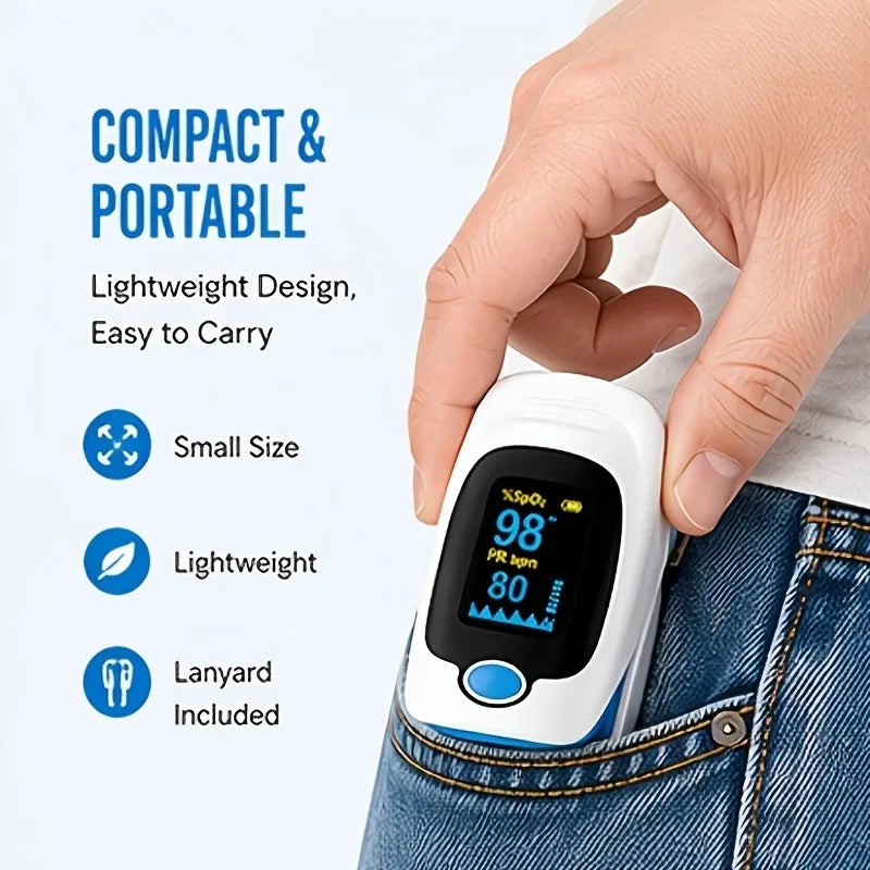 Fingertip Pulse Oximeter with OLED Display, SpO2 and Heart Rate