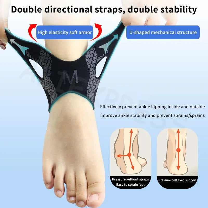 Ankle Brace with Foot Strap and Compression Sleeve
