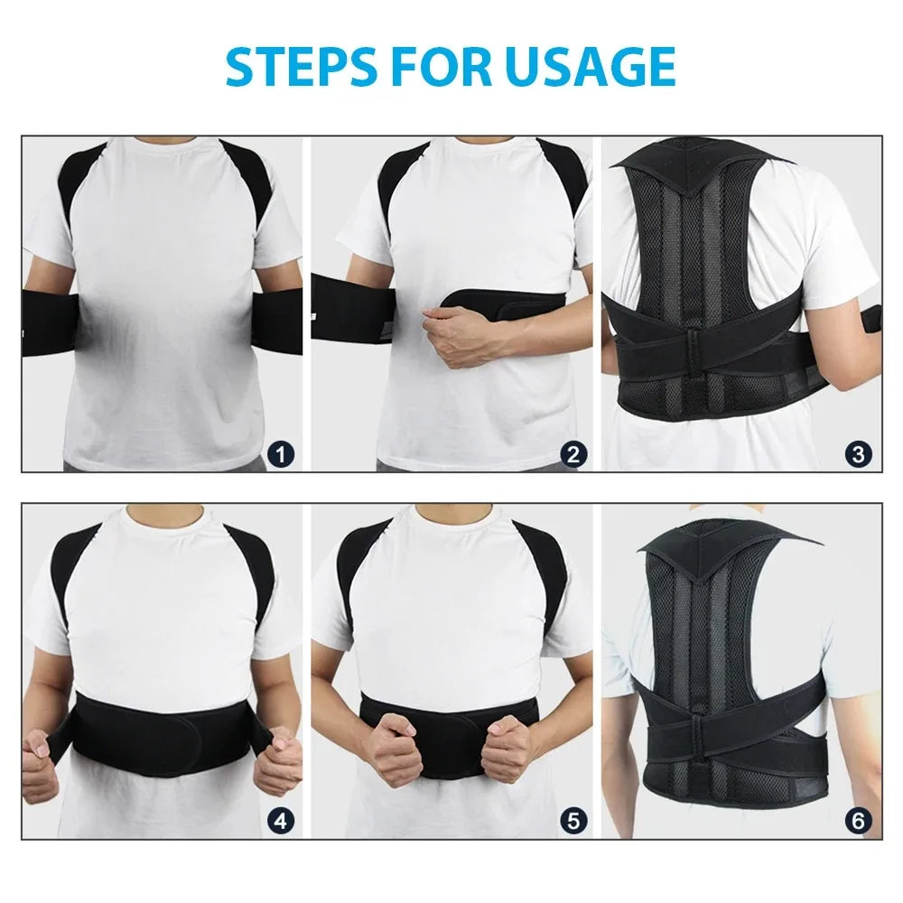 Back Brace Posture Corrector for Men and Women, Sizes S to XXXL