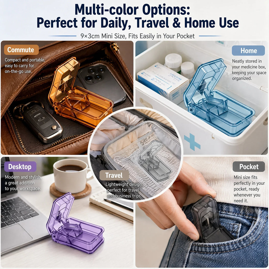 Portable 2-in-1 Pill Cutter with Storage