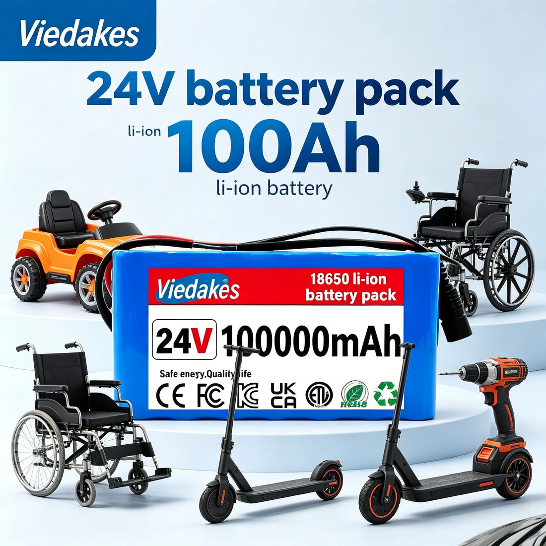 24V Rechargeable Battery Pack with 2A Charger