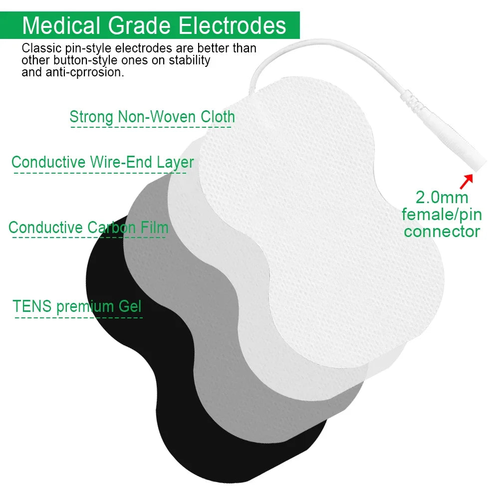 Reusable TENS EMS Electrode Pads with Conductive Gel