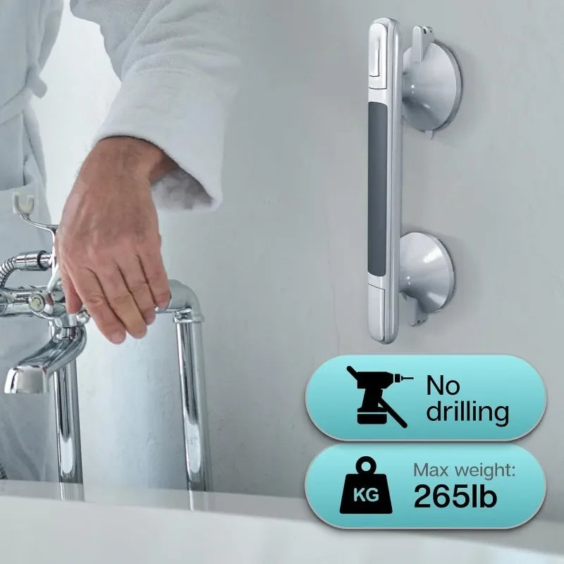 12-Inch Suction Cup Shower Handles, 2-Pack