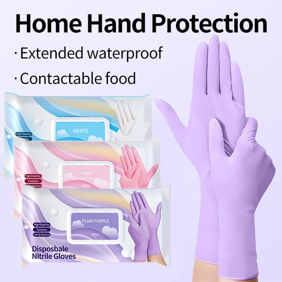 Purple Latex-Free Disposable Gloves, 30 per Pack