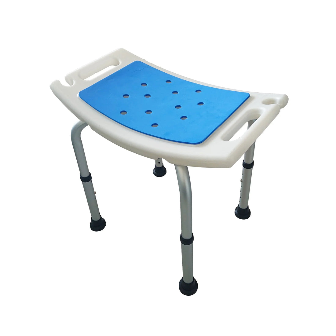 Adjustable-Height Shower Chair with Cushioned Seat