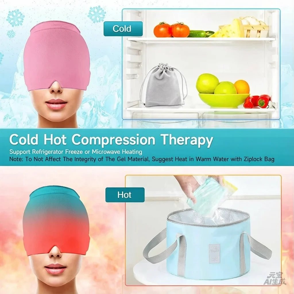 Reusable 3D Gel Ice Head Wrap