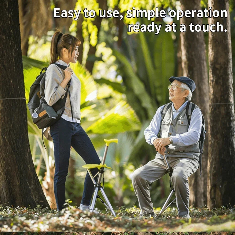 Foldable Walking Cane with Seat