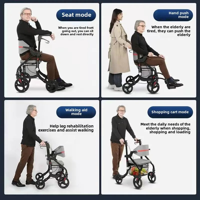 Foldable Hand-Push Assisted Walking Aid