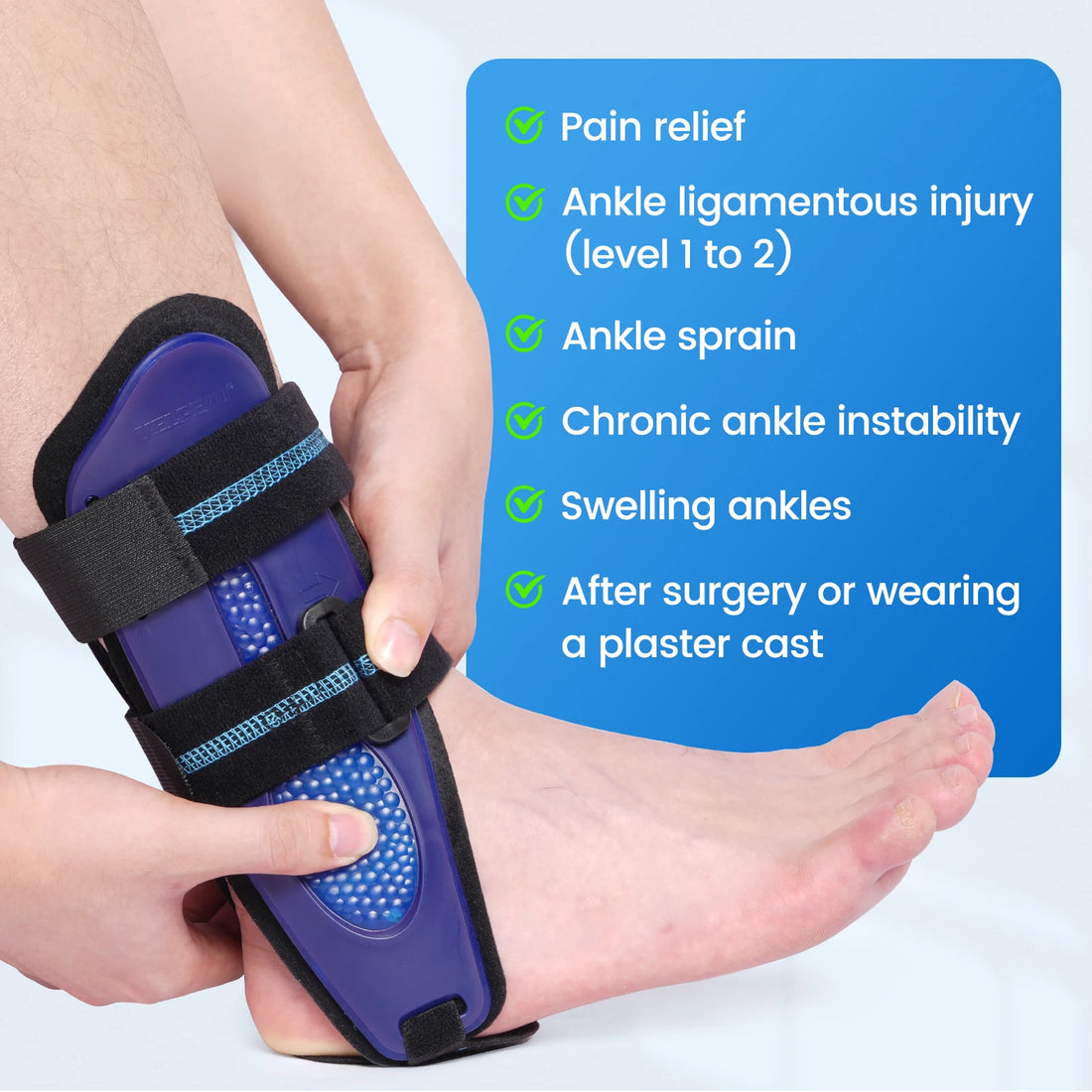Adjustable Ankle Brace for Left or Right Foot
