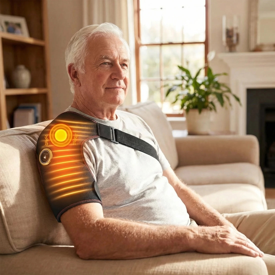 Electric Shoulder Massager Belt with Heat and Vibration