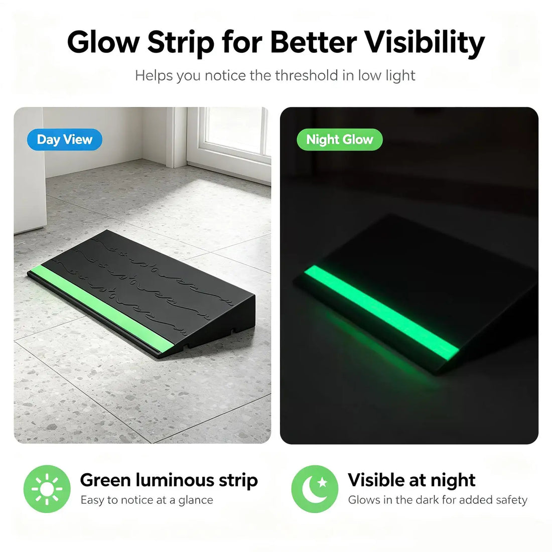 Anti-Slip Glowing Doorway Threshold Ramp