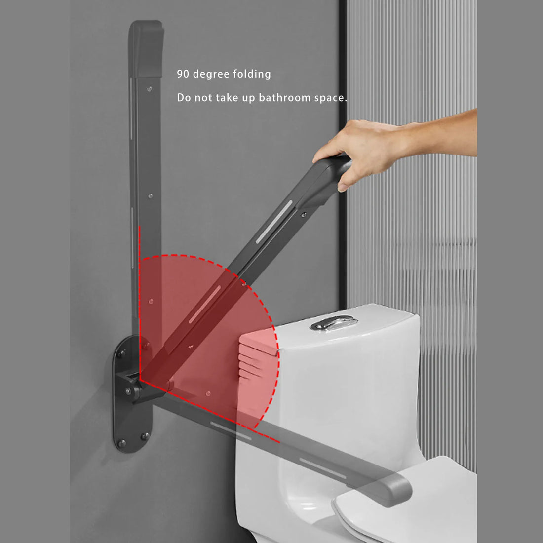 Foldable Flip-Up Toilet Grab Bar