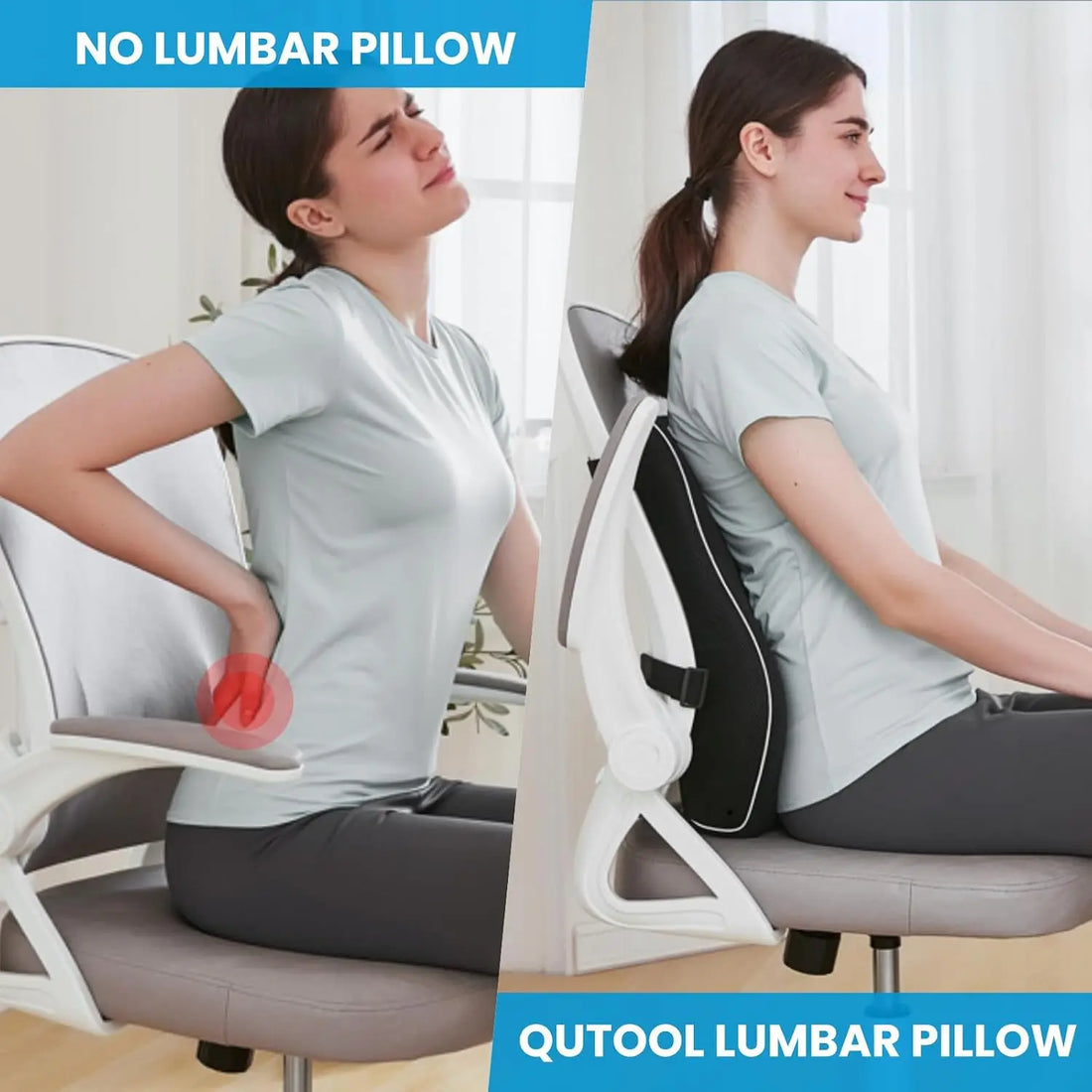 Lumbar Support Pillow with Adjustable Straps