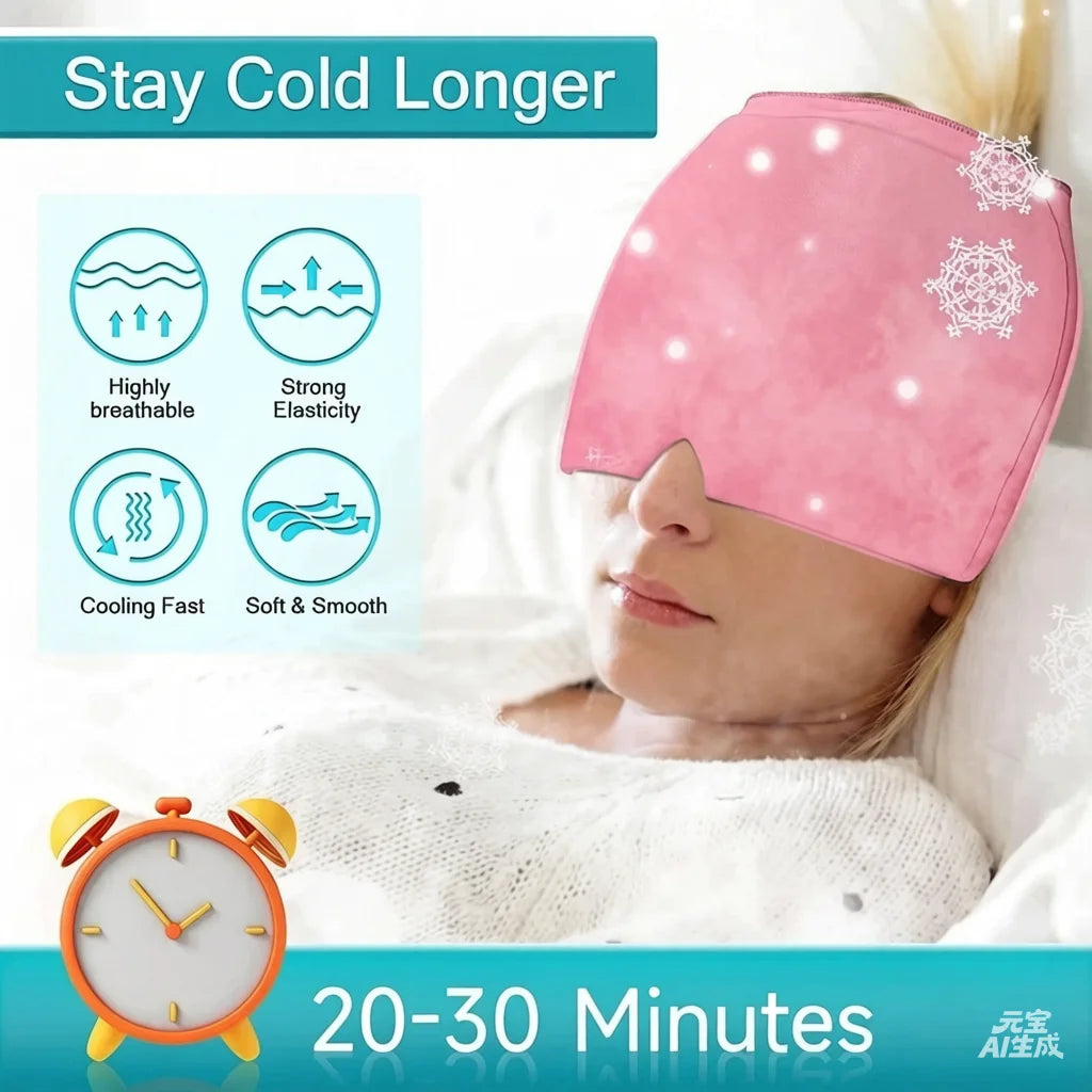 Reusable 3D Gel Ice Head Wrap