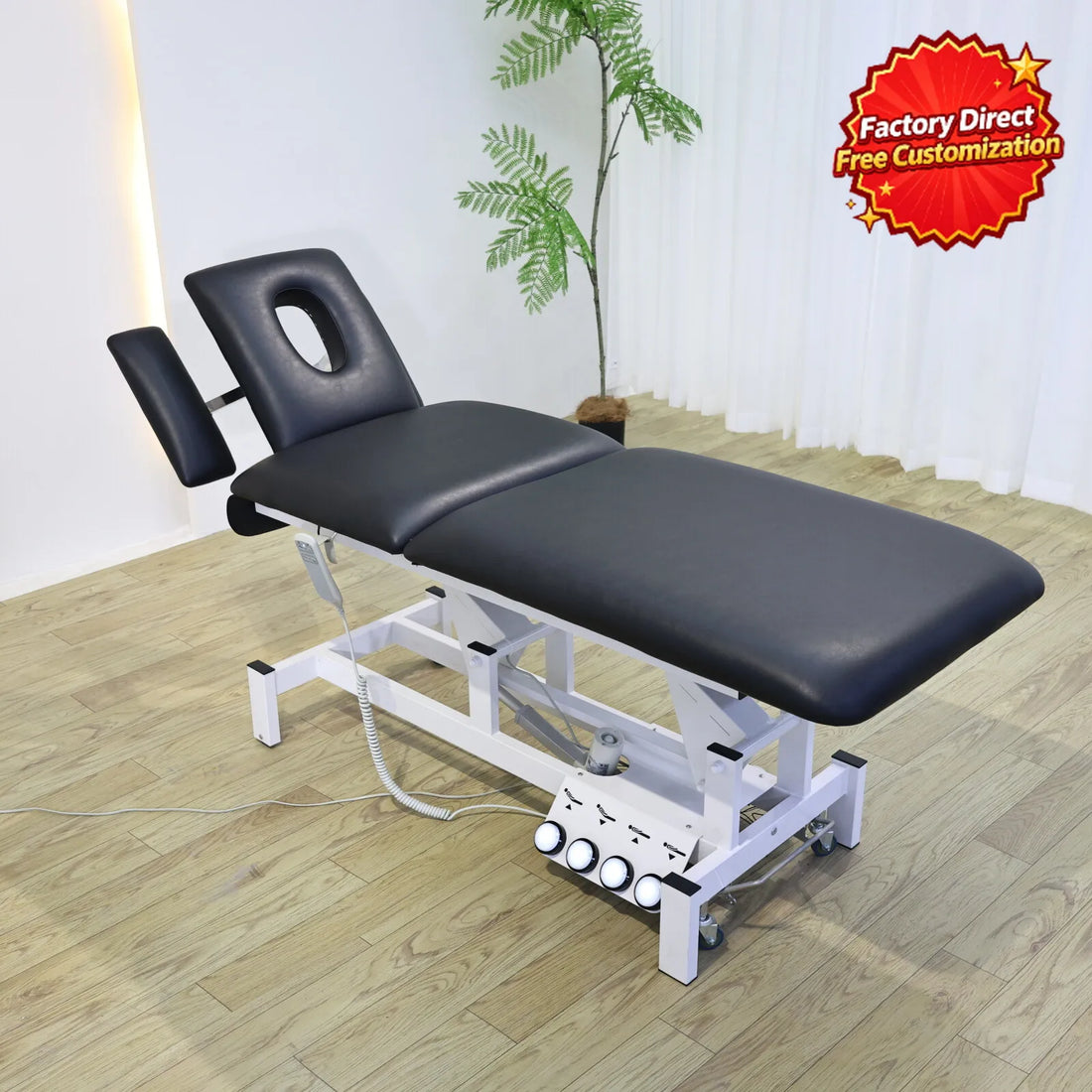 Electric Adjustable Treatment Table with Face Hole