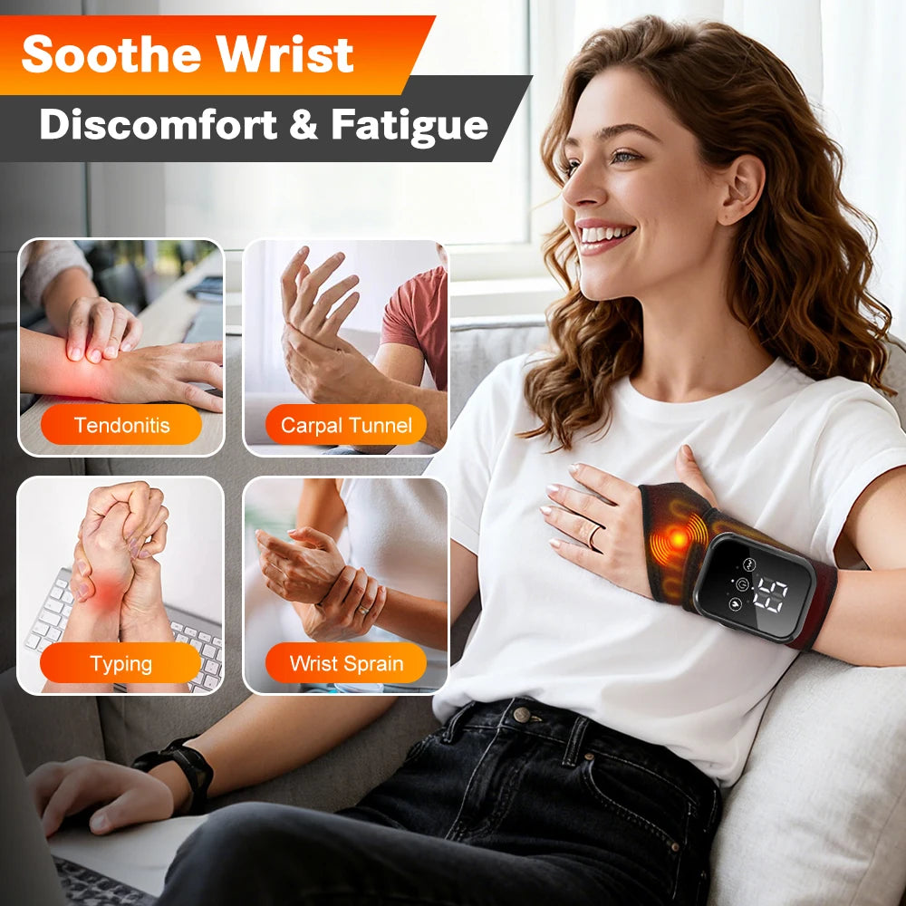 Electric Heating Wrist Massager with 3 Vibration Modes