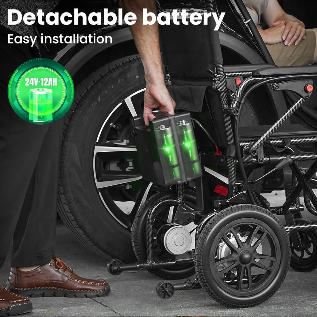 Foldable Electric Wheelchair with Joystick Control