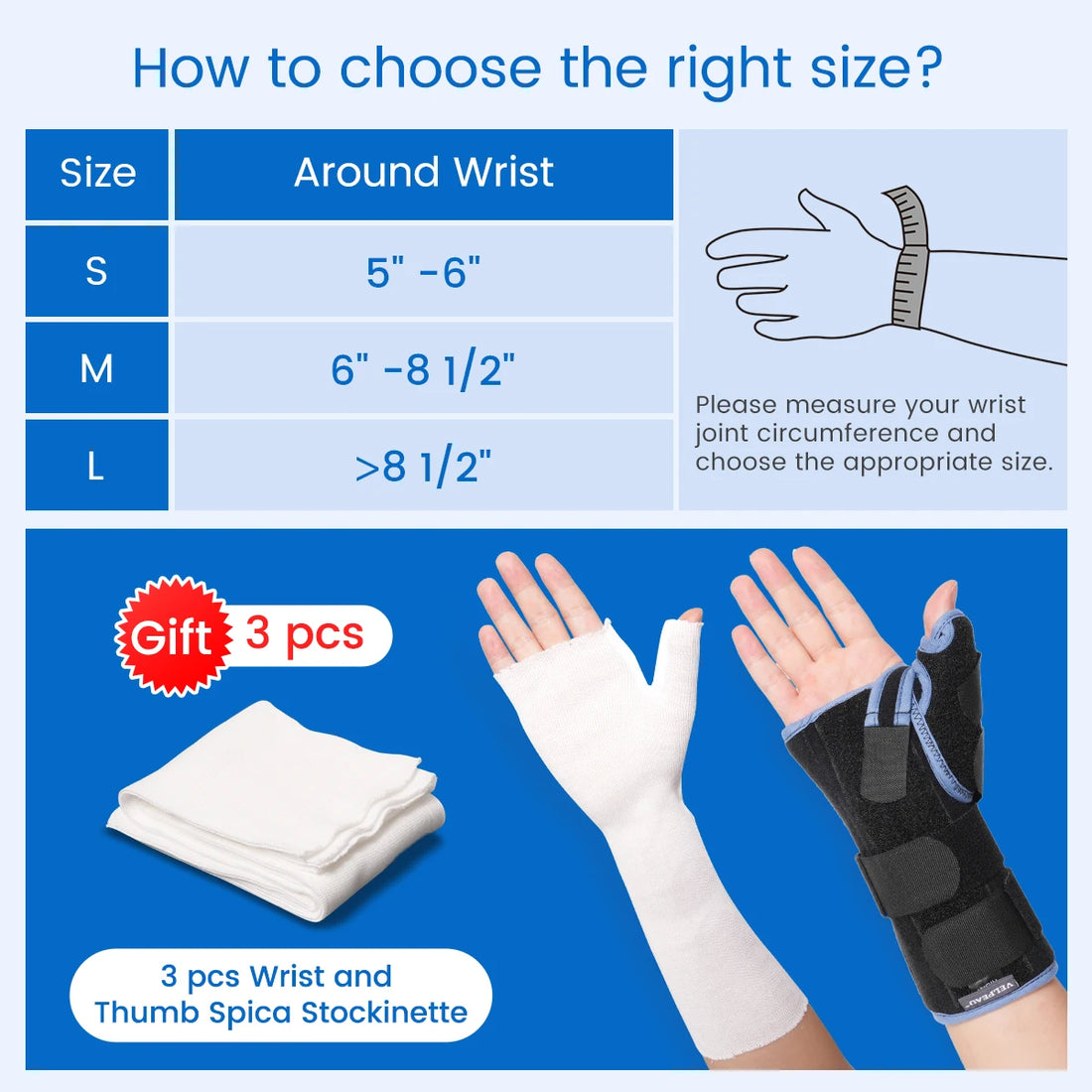 Adjustable Wrist Splint with Thumb Support