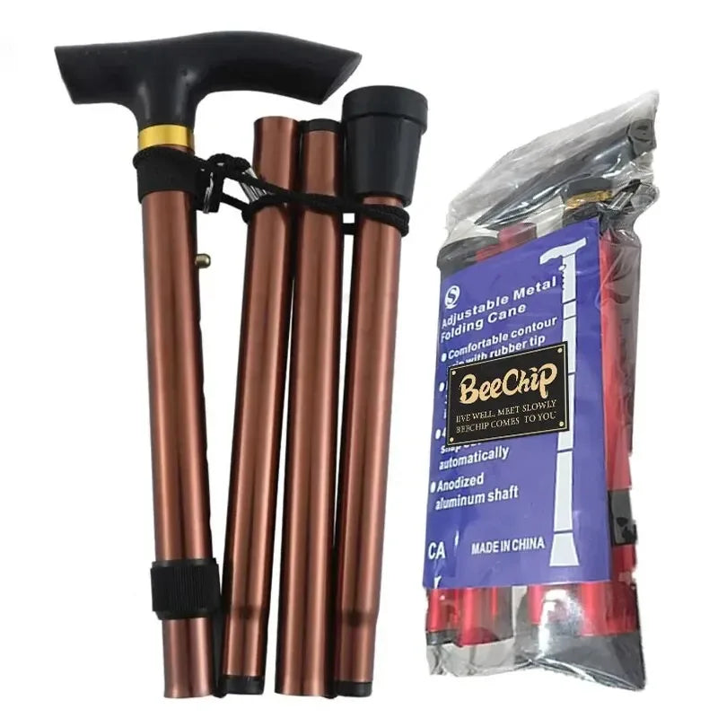 Adjustable Folding Walking Stick with Rubber Tip
