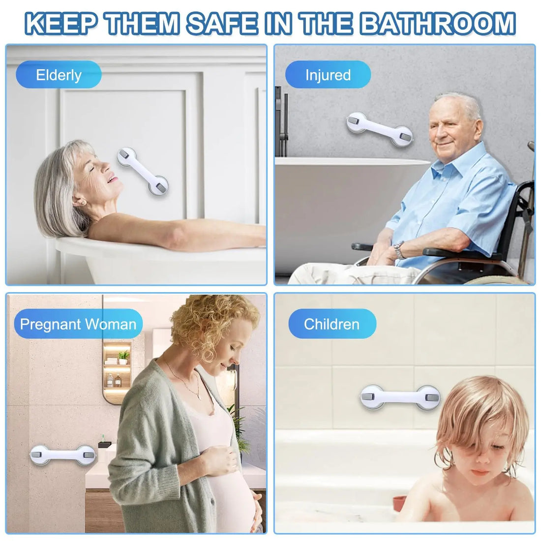 Plastic Suction Cup Shower Grab Bar