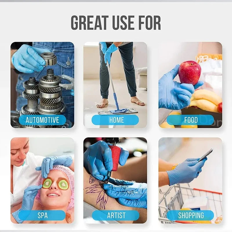 Blue Powder-Free Nitrile Disposable Gloves
