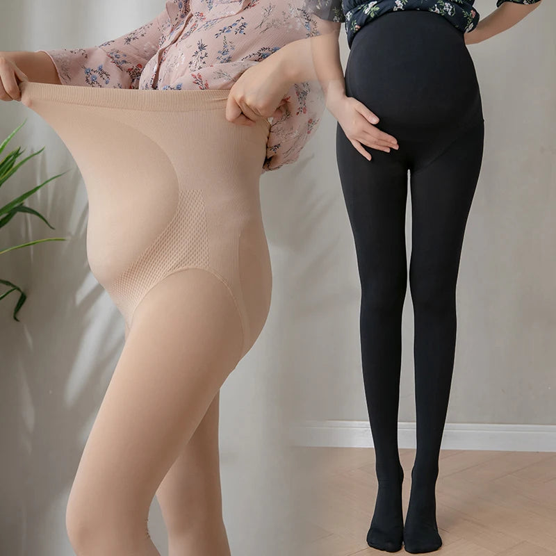 Adjustable High-Waist Maternity Tights