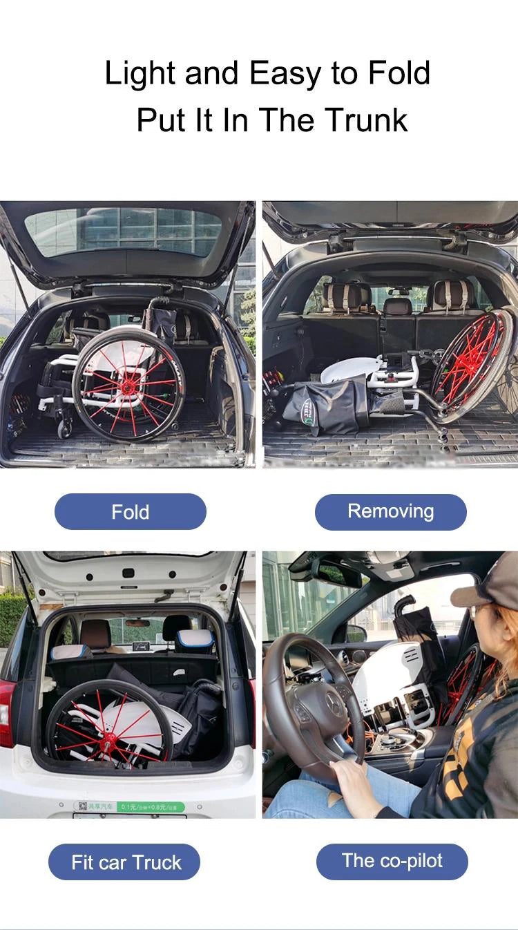 Folding Manual Wheelchair with 130kg Capacity