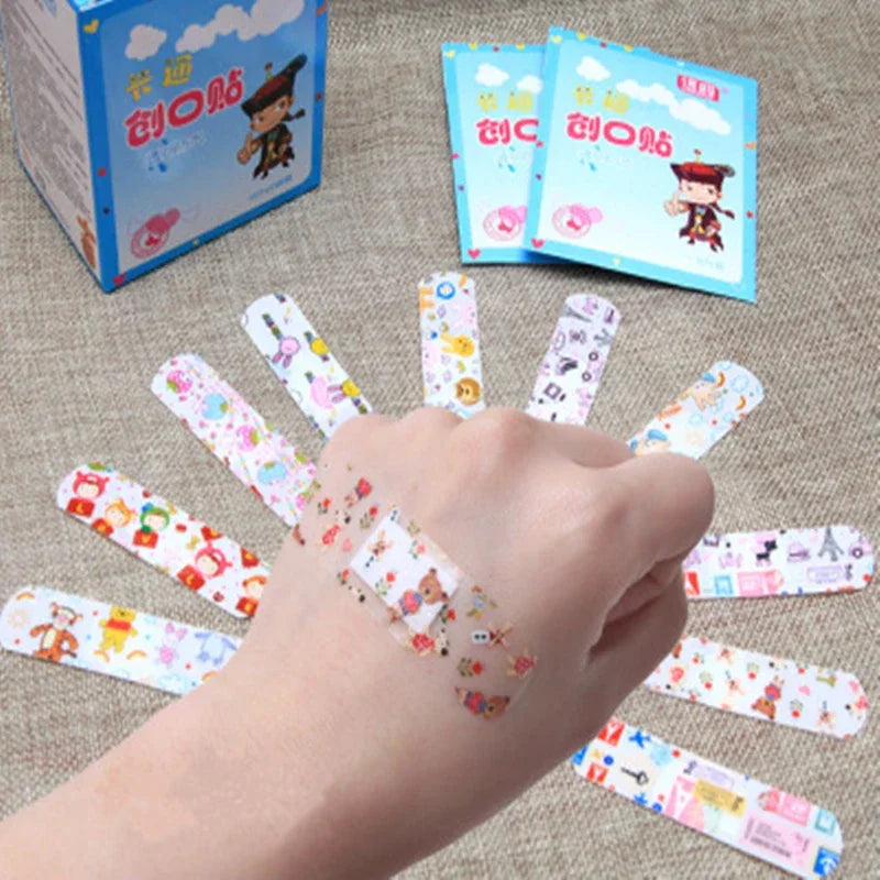 Kids’ Cartoon Adhesive Bandages, 100 Pack