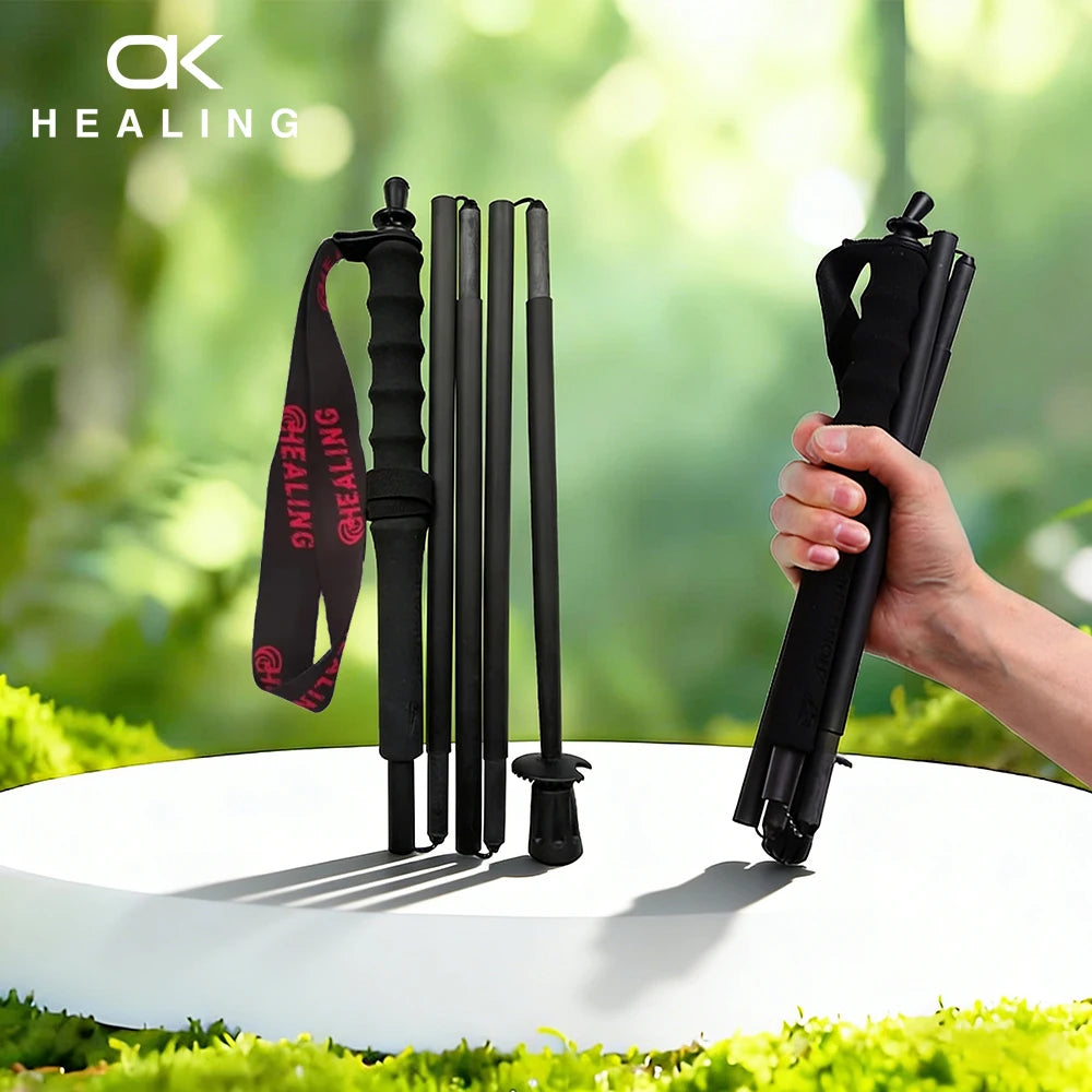 Foldable Five-Section Walking Poles, Pair
