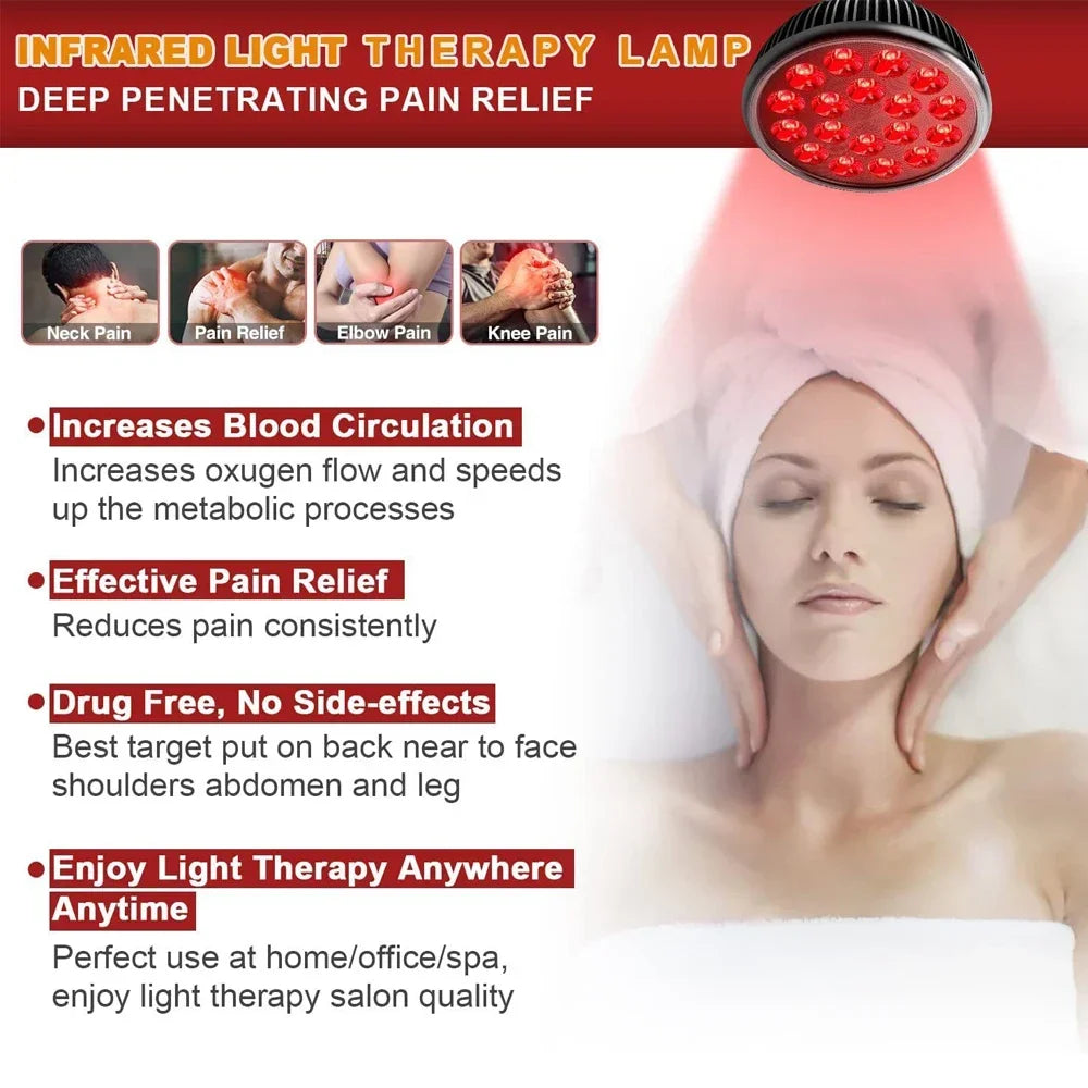 Red and Infrared Light Therapy Lamp with Stand