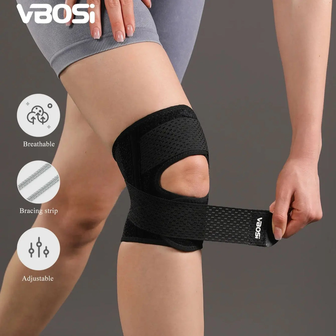 Medwell Adjustable Knee Support with Spring Stays, Breathable