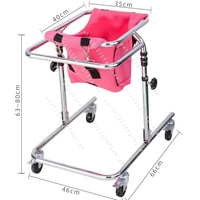 Pink 4-Wheel Rollator Walker for Children