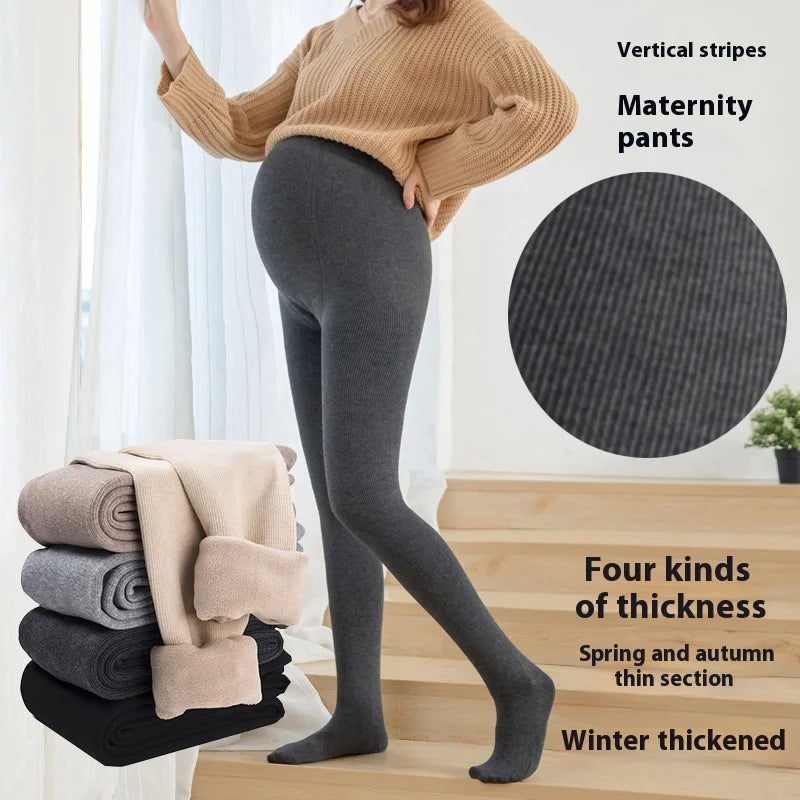 Adjustable High-Waist Maternity Tights