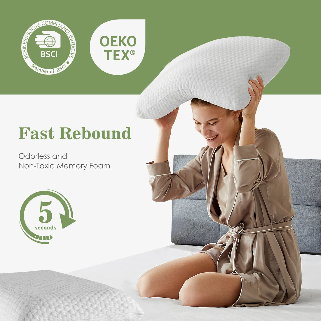 2-Piece Memory Foam Neck Pillow Set