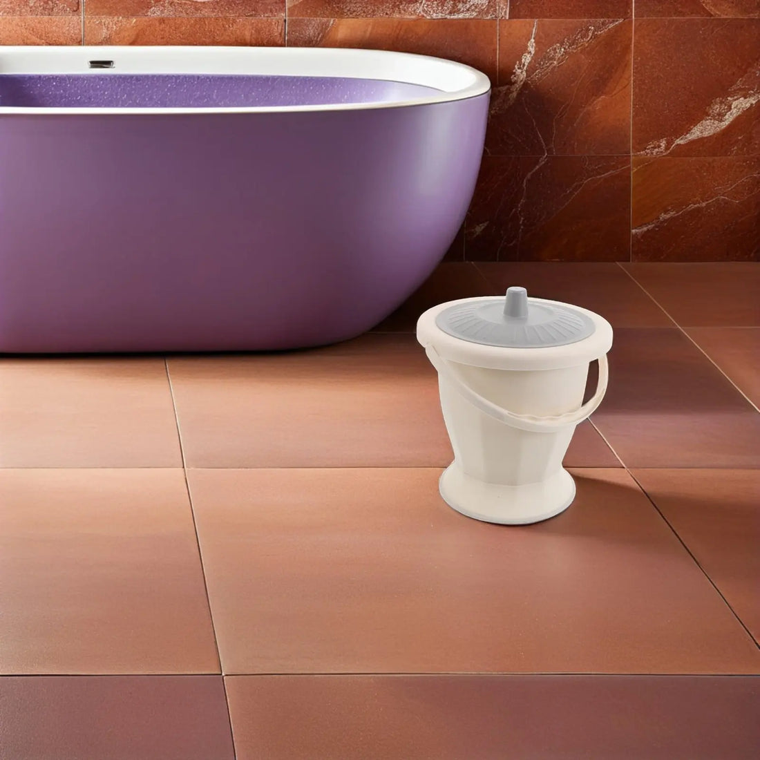 Portable Adult Toilet with Lid and Cleaning Brush