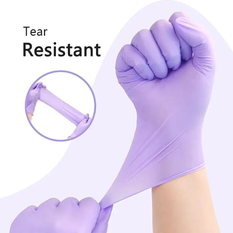 Purple Powder-Free Nitrile Disposable Gloves