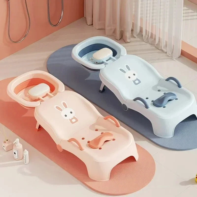 Foldable Children's Shampoo Chair with 4-Speed Adjustment