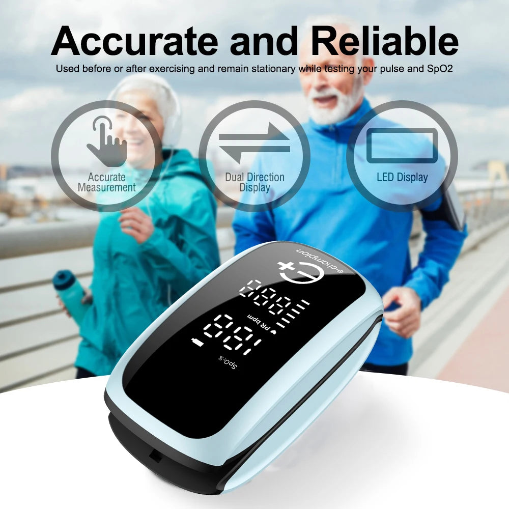 Rechargeable Fingertip Pulse Oximeter with Lanyard, CE Certified